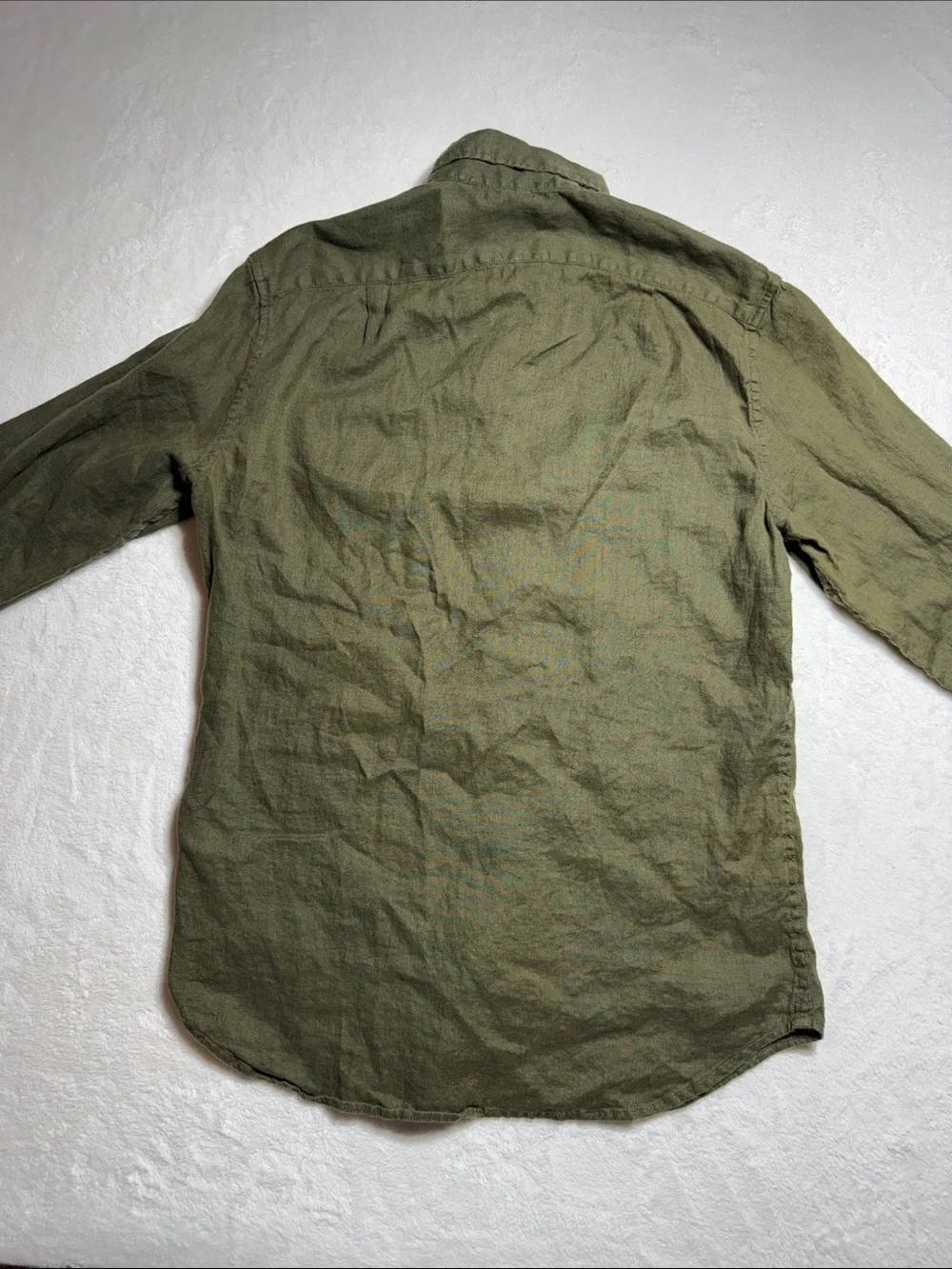 J. Crew Olive Green Linen Blend Button-Down Shirt